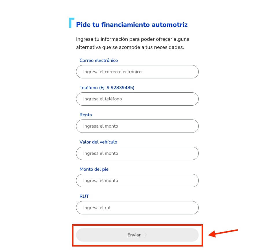 Como obtener credito automotriz Tanner online paso 6