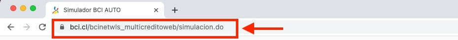 Como solicitar un credito automotriz BCI con el simulador paso 1