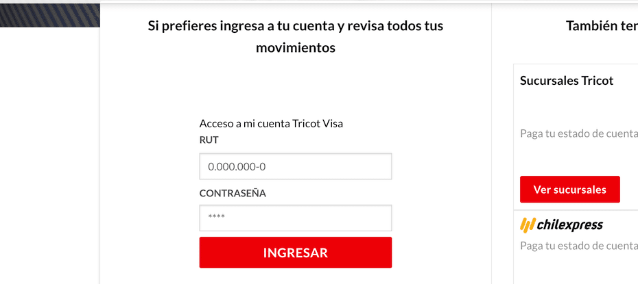 Pagar Tricot online por sucursal virtual