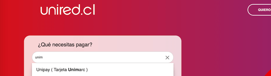 Pagar Unimarc en Unired