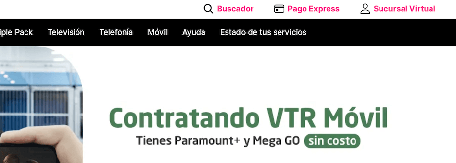 Pagar VTR online por sucursal virtual
