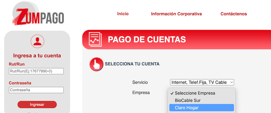 Pagar plan de Tu Claro desde Zumpago
