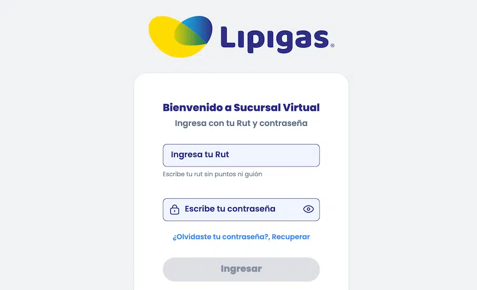 Pagar Lipigas online por sucursal virtual