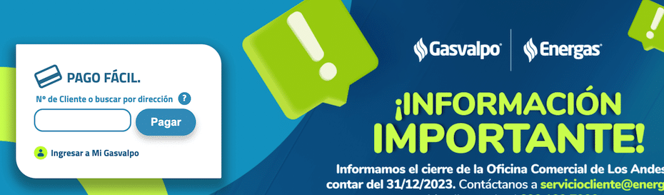 Pago fácil Gasvalpo con RUT