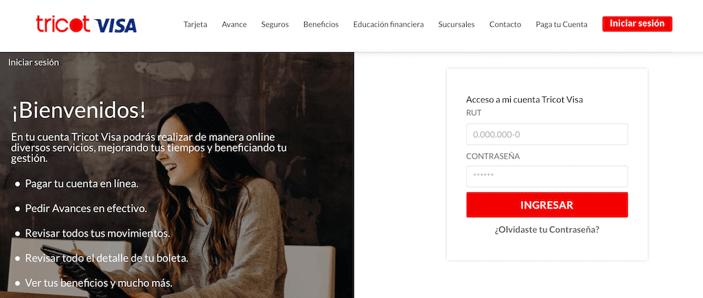 Consulta del estado de cuenta Tricot en linea